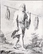 unknow artist baurenfeinds teckning av en fiskare i djedda, atergiven i nibuhrs reisebeschreibung Sweden oil painting artist